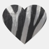 Zebra-Kunstleder Herz-Aufkleber (Vorderseite)