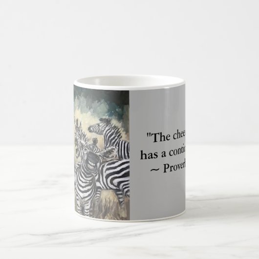 Zebra lachen - ein fröhliches Herz Kaffeetasse (Mittel)