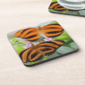 Zebra-langer Flügel-Schmetterling 2 Getränkeuntersetzer (Linke Seite)