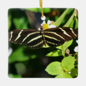 Zebra-Langflügel-Schmetterling Keramikornament (Vorderseite)