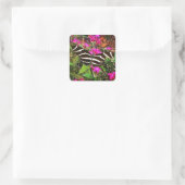 Zebra-Langflügel-Schmetterling Quadratischer Aufkleber (Tasche)