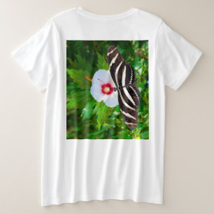 Zebra-Langschwanz-Schmetterling auf einem Hibiskus Große Größe T-Shirt