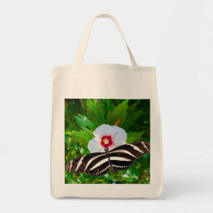 Zebra-Langschwanz-Schmetterling auf einem Hibiskus Tragetasche
