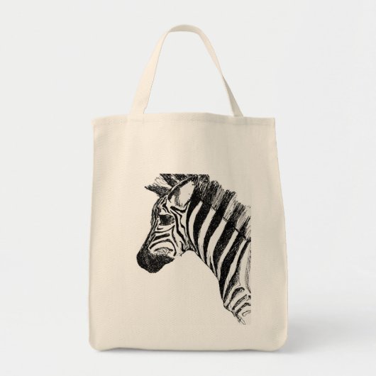 Zebra-Leinwand-Tasche Tragetasche (Vorne)