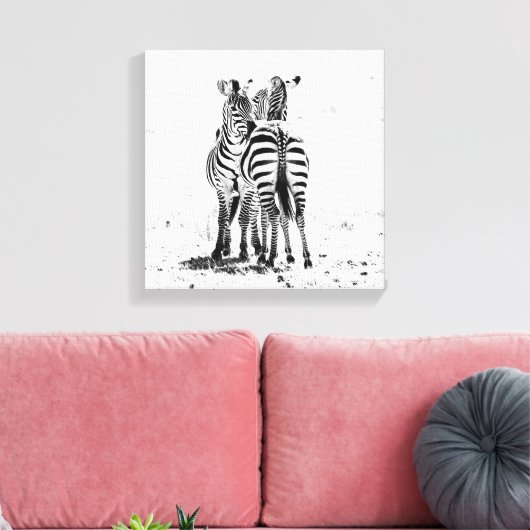 Zebra Leinwanddruck (Insitu (Wohnzimmer))