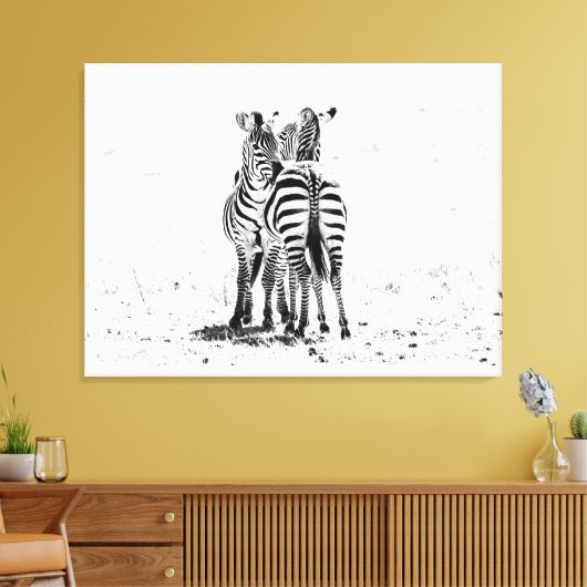 Zebra Leinwanddruck (Insitu (Wohnzimmer))
