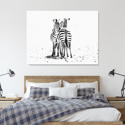 Zebra Leinwanddruck (Insitu (Schlafzimmer))