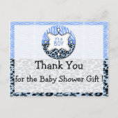 Zebra, Leopard Boy Baby Dusche Danke Postkarten (Vorderseite)