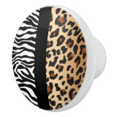 Zebra & Leopard Cheetah Print Dresser Kabinett Keramikknauf (Rechts)