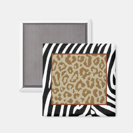 Zebra & Leopard modische Print Magnet (Vorderseite/Rückseite)