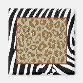 Zebra & Leopard modische Print Magnet (Vorne)