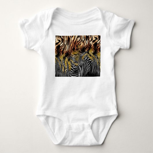 Zebra Leopard-Muster Baby Strampler (Vorderseite)