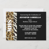 Zebra Leopard Print, Abschluss Ankündigung (Rückseite)