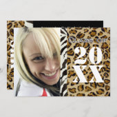 Zebra Leopard Print, Abschluss Ankündigung (Vorne/Hinten)