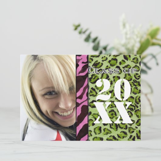 Zebra Leopard Print, Ankündigung von Abschlüssen (Stehend Vorderseite)