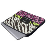 Zebra Leopard Print, Personalisierter Computerschl Laptopschutzhülle (Vorne Knopf)