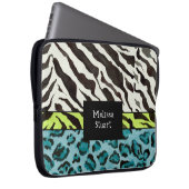 Zebra Leopard Print, Personalisierter Computerschl Laptopschutzhülle (Vorne Rechts)