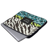 Zebra Leopard Print, Personalisierter Computerschl Laptopschutzhülle (Vorne Knopf)