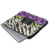 Zebra Leopard Print, Personalisierter Computerschl Laptopschutzhülle (Vorne Knopf)
