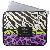Zebra Leopard Print, Personalisierter Computerschl Laptopschutzhülle (Vorderseite)