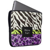 Zebra Leopard Print, Personalisierter Computerschl Laptopschutzhülle (Vorne Rechts)