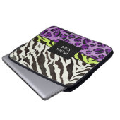Zebra Leopard Print, Personalisierter Computerschl Laptopschutzhülle (Vorne Knopf)