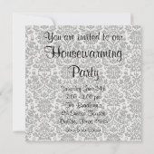 Zebra Leopard Sofa Damask Housewarming Party Einladung (Rückseite)