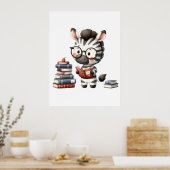 Zebra-Lesebücher. Poster (Küche)