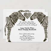 Zebra Liebe Hochzeit Einladung (Vorne/Hinten)