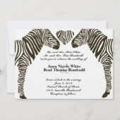 Zebra Liebe Hochzeit Einladung (Vorderseite)