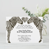 Zebra Liebe Hochzeit Einladung (Stehend Vorderseite)