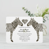 Zebra Liebe Hochzeitseinladung Einladung (Stehend Vorderseite)