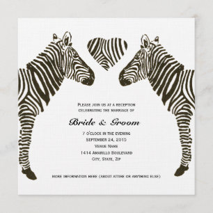 Zebra Liebe Hochzeitsempfang Einladung