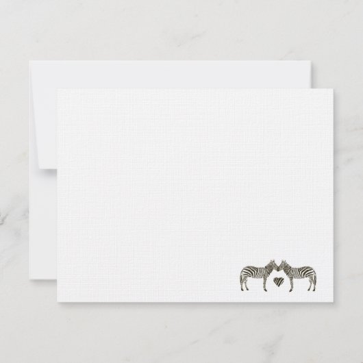 Zebra Liebe Personalisiert Vielen Dank Hinweis Einladung (Rückseite)
