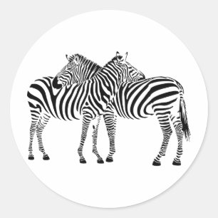 Zebra-Liebe Runder Aufkleber