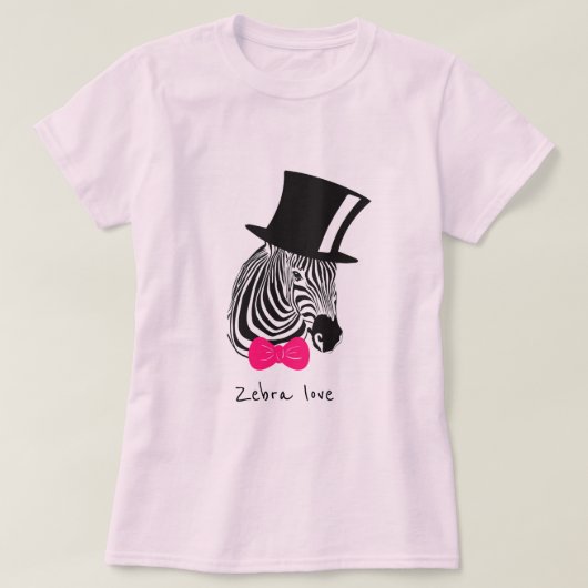 Zebra Liebe Slogan Hipster Zebra T-Shirt (Design vorne)