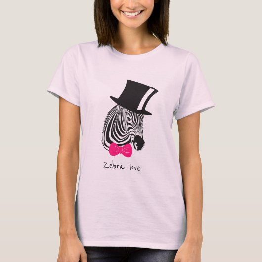 Zebra Liebe Slogan Hipster Zebra T-Shirt (Vorderseite)