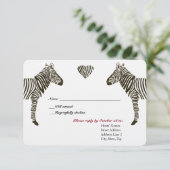 Zebra Liebe UAWG RSVP Karte (Stehend Vorderseite)