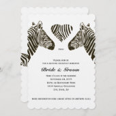 Zebra Liebe Wedding Breakfast Einladung (Vorne/Hinten)
