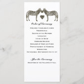 Zebra Liebe Wedding Program Programm (Rückseite)