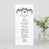 Zebra Liebe Wedding Program Programm (Stehend Vorderseite)