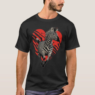 Zebra-Liebesherz für den Valentinstag auf Zebra 4 T-Shirt