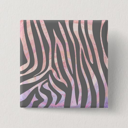 Zebra Light Gray and Pink Print Button (Vorderseite)