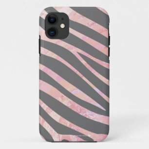 Zebra Light Gray and Pink Print Case-Mate iPhone Hülle