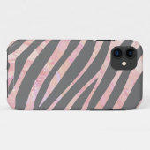 Zebra Light Gray and Pink Print Case-Mate iPhone Hülle (Rückseite (Horizontal))