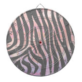 Zebra Light Gray and Pink Print Dartscheibe (vorne)