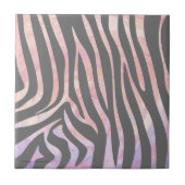 Zebra Light Gray and Pink Print Fliese (Vorderseite)