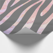 Zebra Light Gray and Pink Print Geschenkpapier (Ecke)