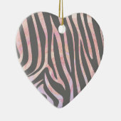 Zebra Light Gray and Pink Print Keramik Ornament (Rechts)