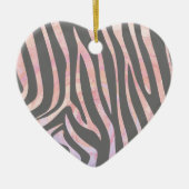 Zebra Light Gray and Pink Print Keramik Ornament (Vorne)